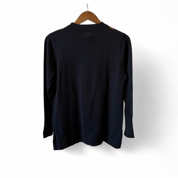 Bob Mackie Wearable Art Black Embroidered Paisley Sweater XS Long Sleeve - Picture 6 of 7